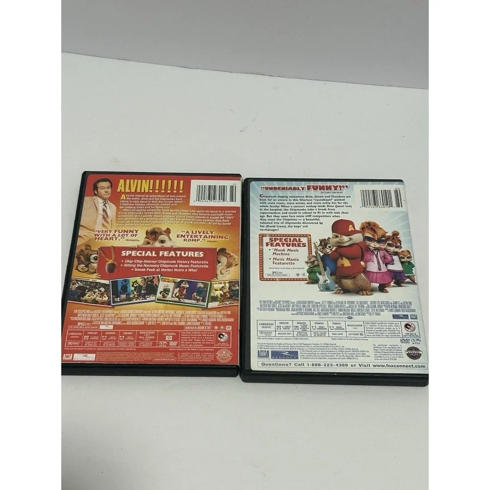 Alvin and the Chipmunks 1&2 2 DVD Set 2007 Jason Lee Family Comedy Widescreen - Picture 2 of 5